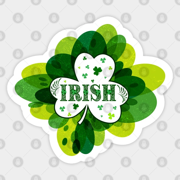 IRISH Giant Circle Shamrock Sticker by PixelGrafiks